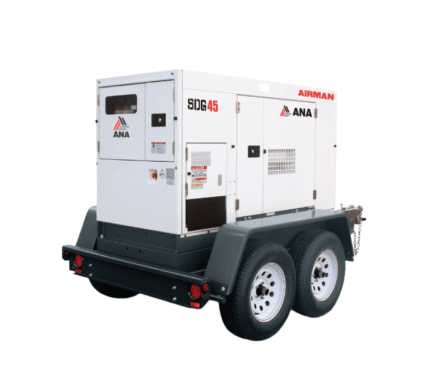 Airman 45kVA Mobile Diesel Generator SDG45S-8E2 Three-Phase Prime Power Isuzu Engine 28.75-Hour Runtime Digital Control
