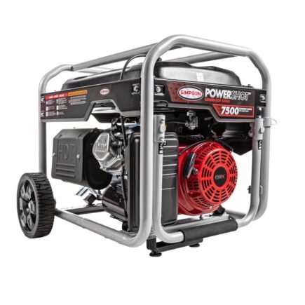 SIMPSON PowerShot Portable Generator 9375 Starting Watt SPG7593E CRX 420 Engine Electric Start GFCI Outlets Roll Cage Fr