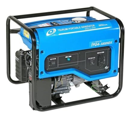 Tsurumi 2200 Watt Portable Generator Honda GX160 Engine TPG4-3000HDX 120V Output Silent Muffler Fuel Gauge Rugged Frame