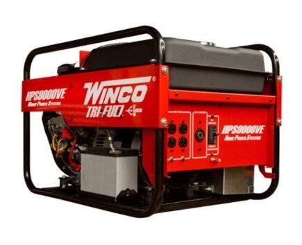 Winco HPS9000VE Tri-Fuel Portable Generator 8000 Watt Briggs & Stratton Vanguard Engine Electric Start Natural Gas Propa